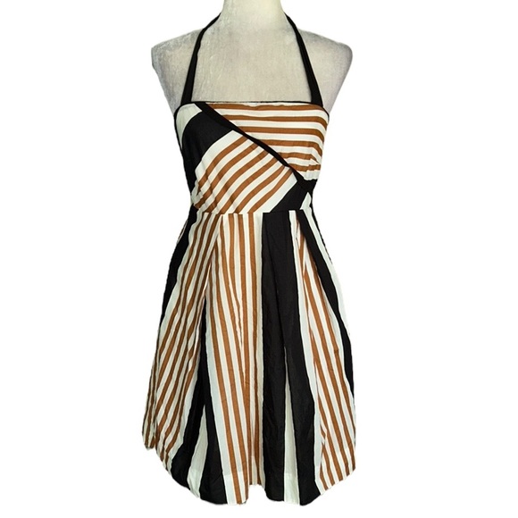 Anthropologie Moulinette Soeurs Edges Angles Striped Halter Slip Dress - 4 - Picture 4 of 15